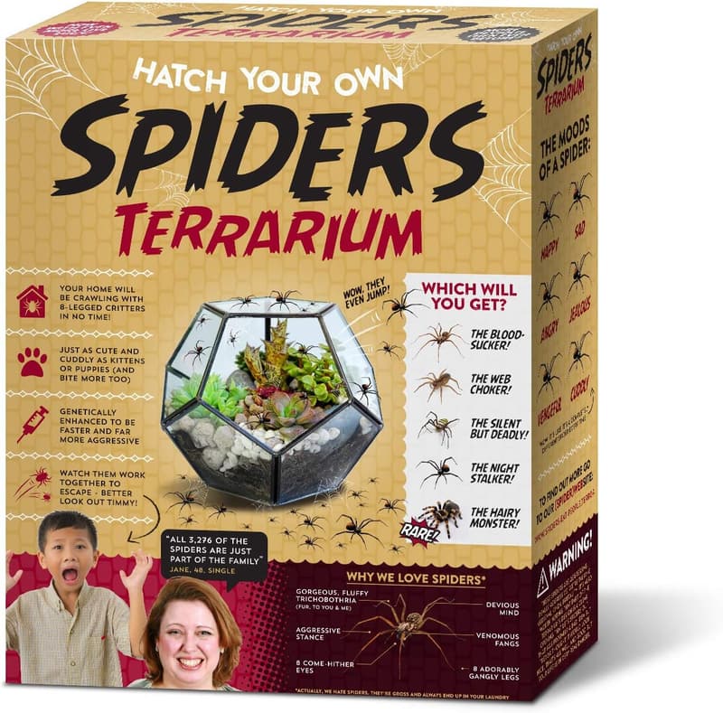 Funny Spider Terrarium Prank Gift Box - Perfect for White Elephant