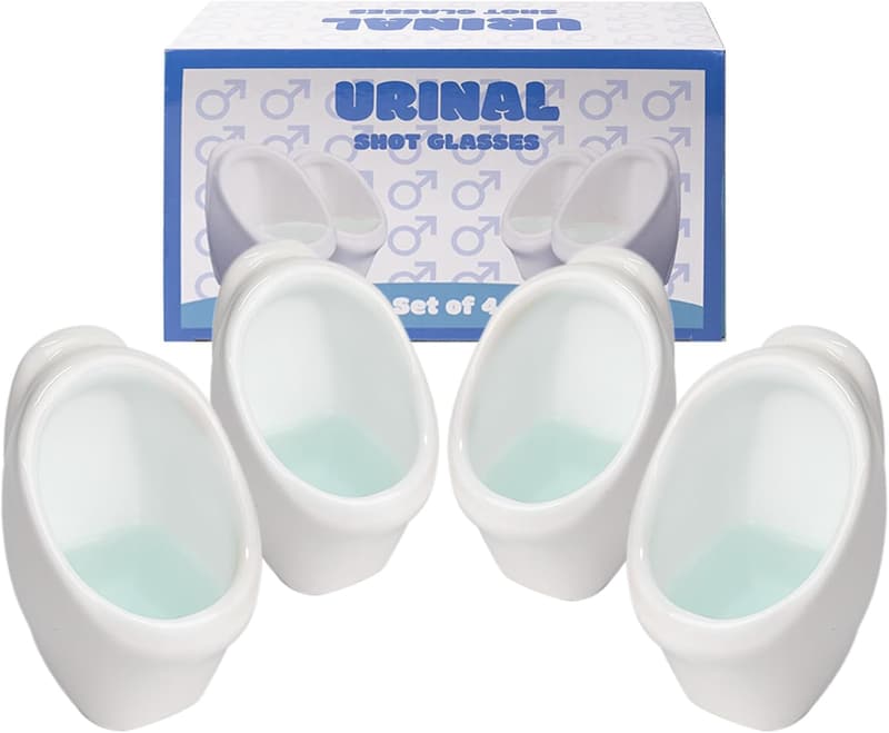Funny Urinal Shot Glasses - Gag Gift for Secret Santa