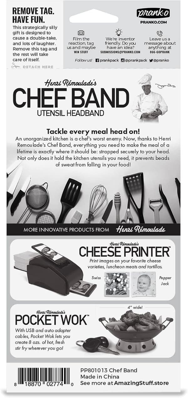 Funny Chef Headband Gag Gift for Comedy Lovers