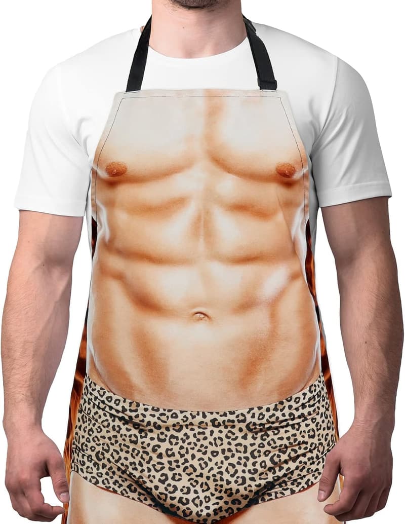 Funny BBQ Apron for Men - Muscleman Gag Gift