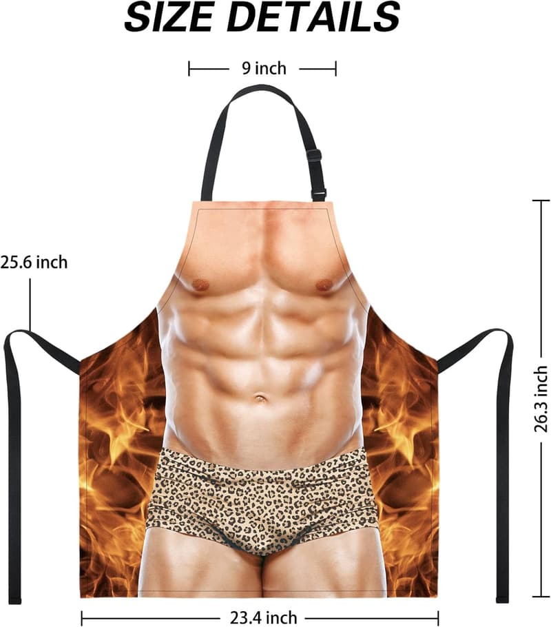 Funny BBQ Apron for Men - Muscleman Gag Gift