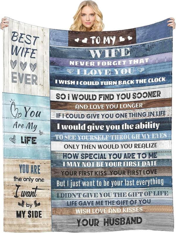 Anniversary Soft Flannel Throw Blanket for Wife (50x60)