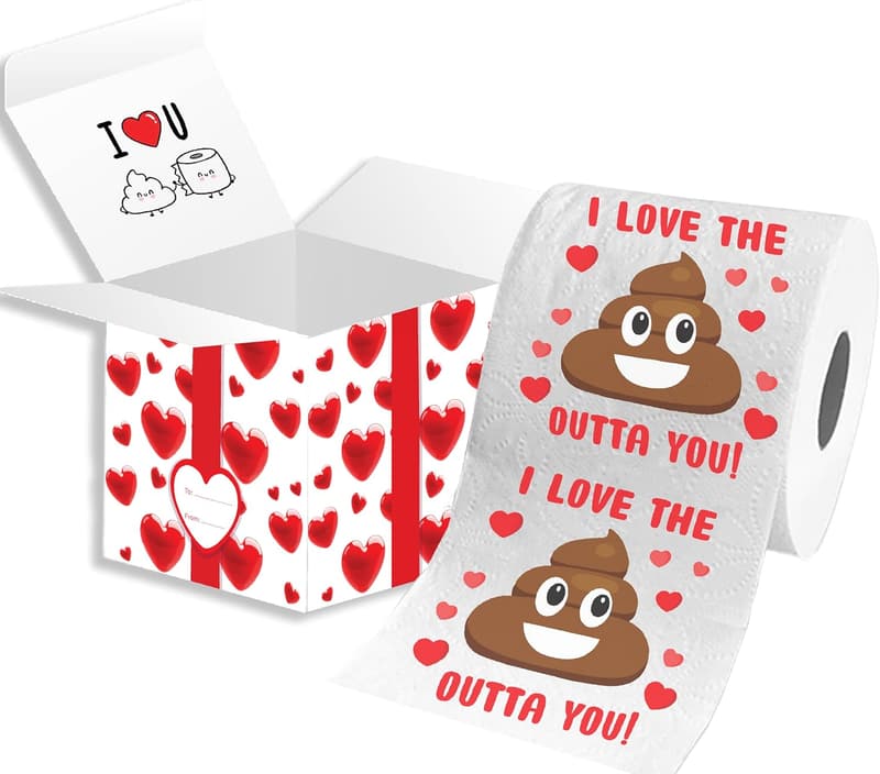 Valentine's Day Prank Toilet Paper Roll with Gift Box