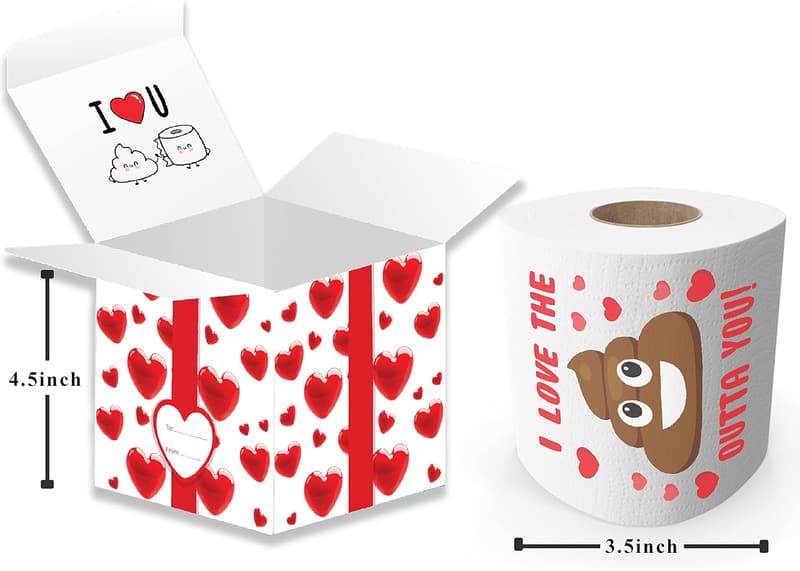 Valentine's Day Prank Toilet Paper Roll with Gift Box