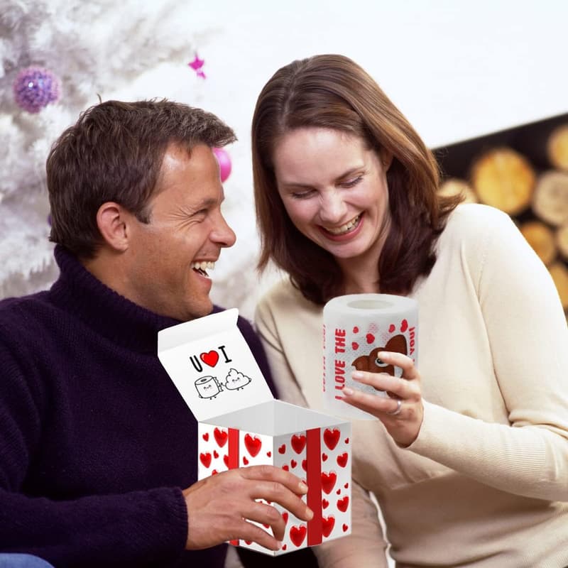 Valentine's Day Prank Toilet Paper Roll with Gift Box