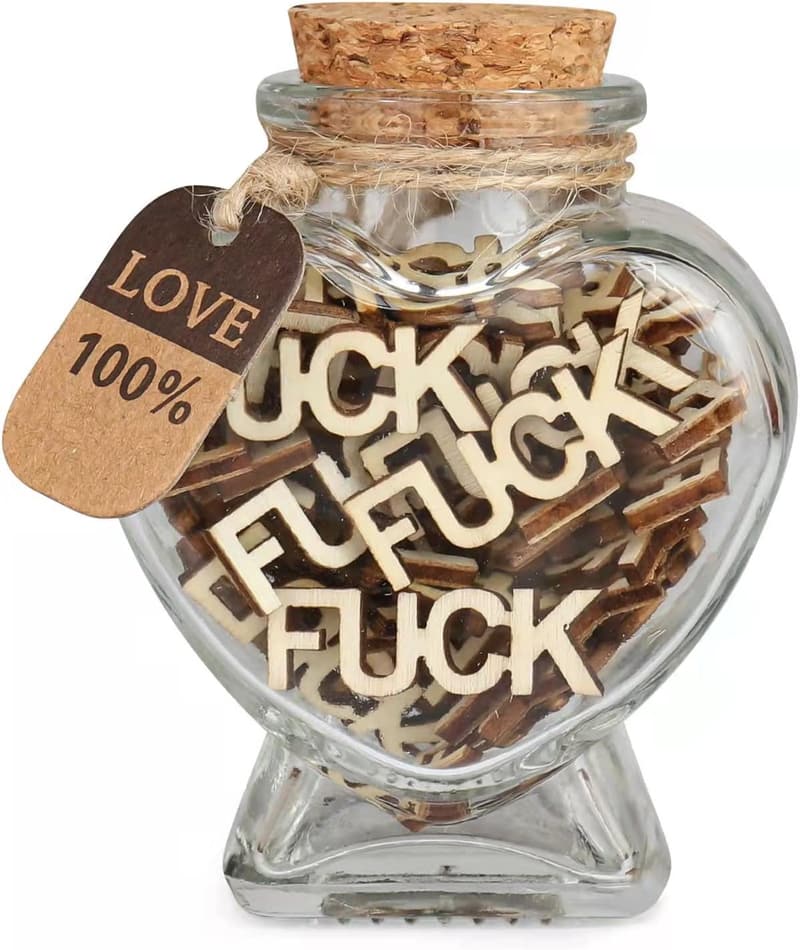 Valentine's Day Jar of Fucks Gag Gift for Friends