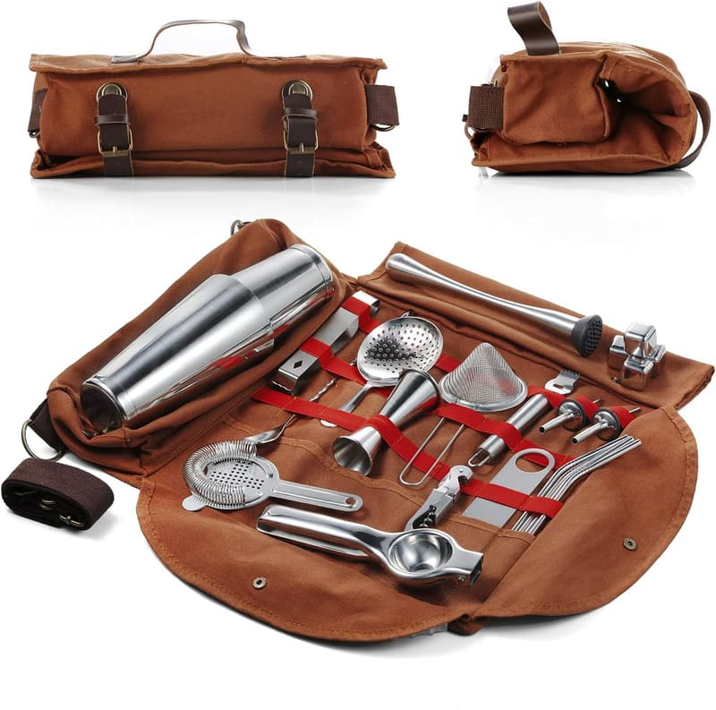 Professional 25-Piece Bartender Kit for New Bartenders