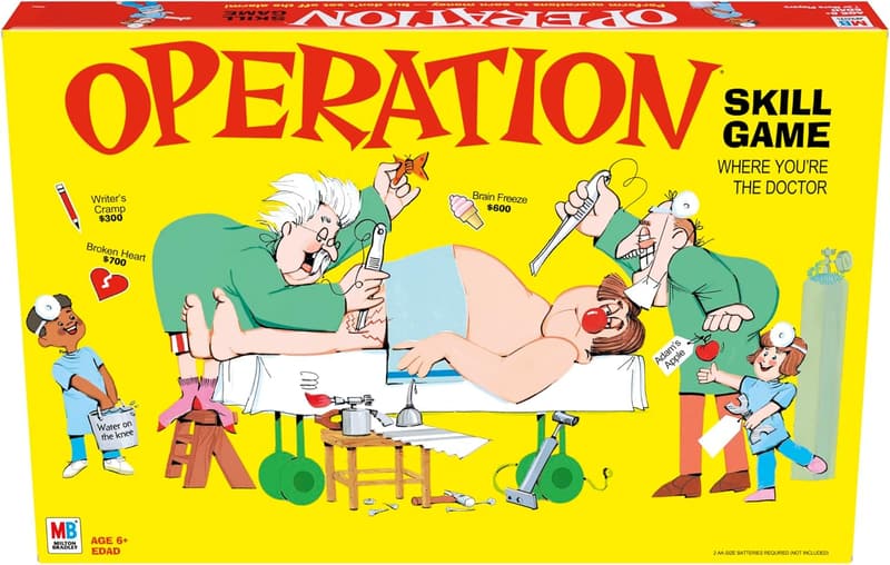 Operation Board Game for Kids Ages 6+, Family Fun, 1+ Players