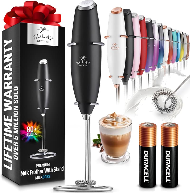 Milk Frother Wand - Electric Foam Mixer for Coffee & Lattes
