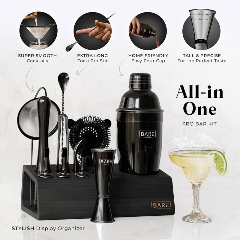 14-Piece Mixology Bartender Kit with 35 Recipe Cards