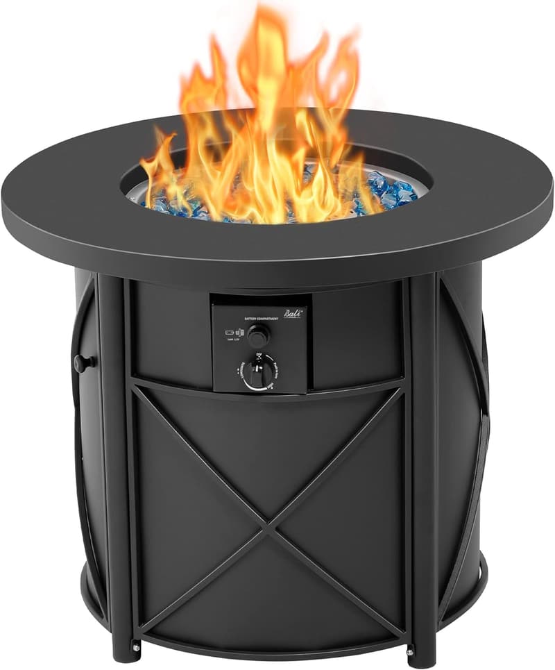 30-Inch Outdoor Propane Fire Pit Table, 50000 BTU