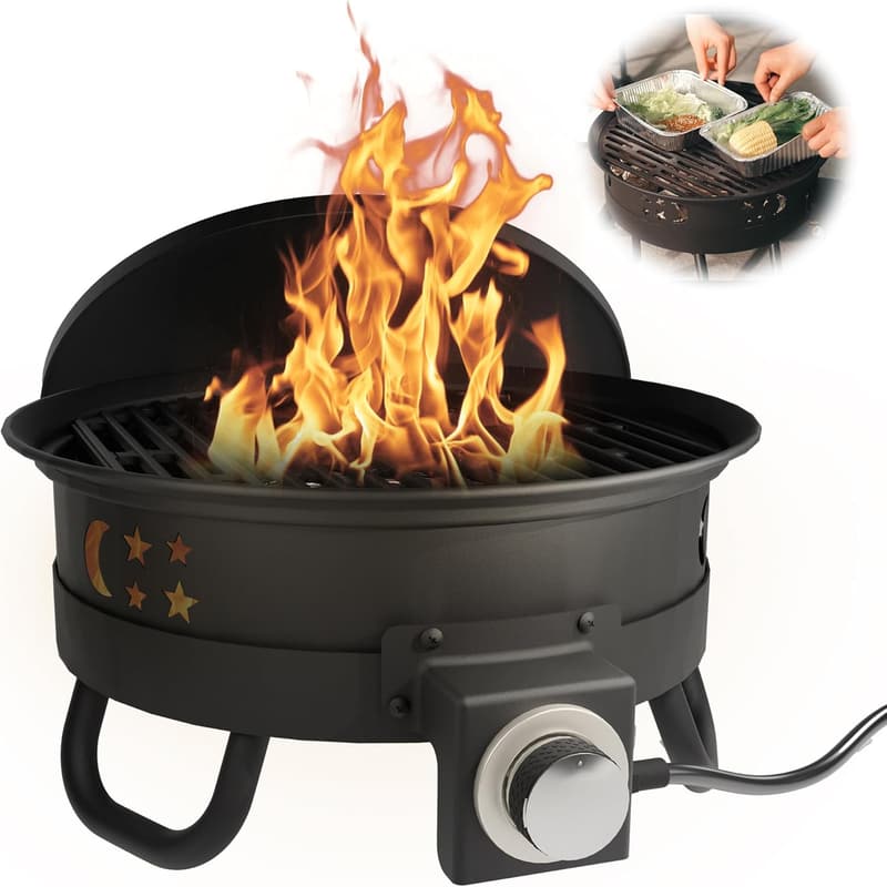 17-Inch Portable Propane Fire Pit for Camping & Travel