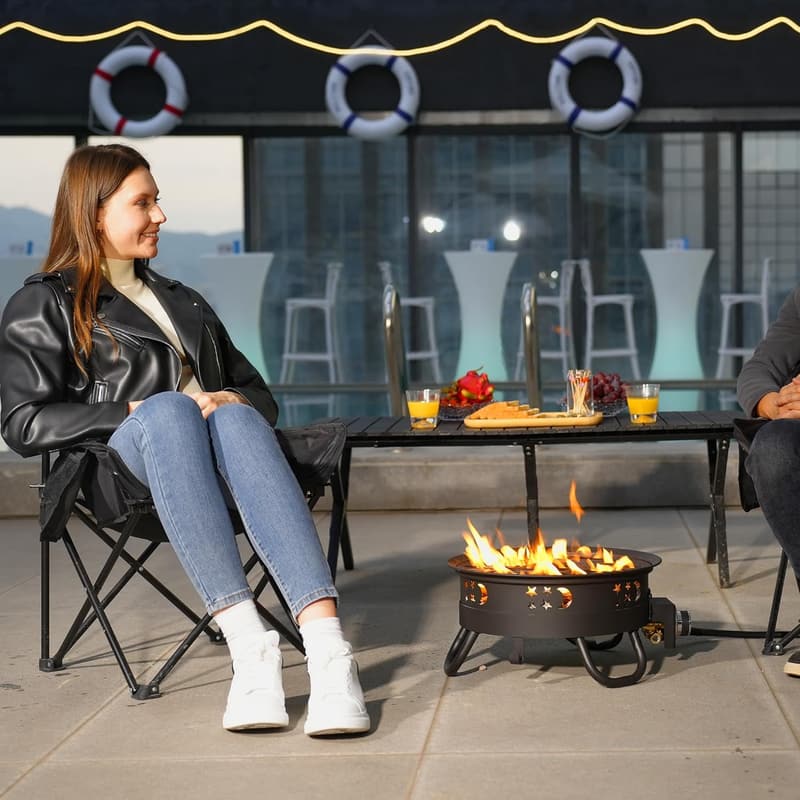 17-Inch Portable Propane Fire Pit for Camping & Travel