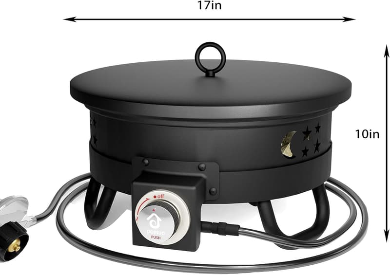 17-Inch Portable Propane Fire Pit for Camping & Travel
