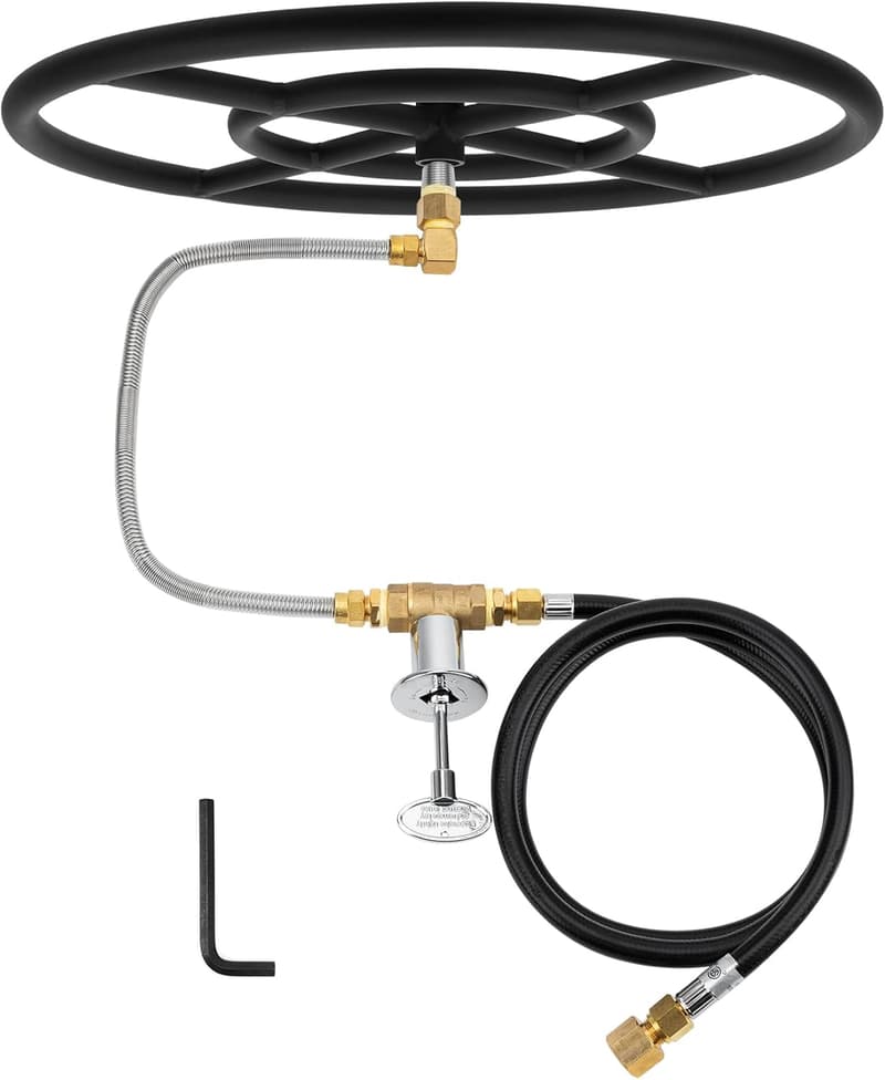 Natural Gas Fire Pit Burner Ring Kit - 18
