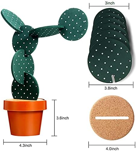Cactus Coasters Set of 6 - Fun Drink Coasters with Holder