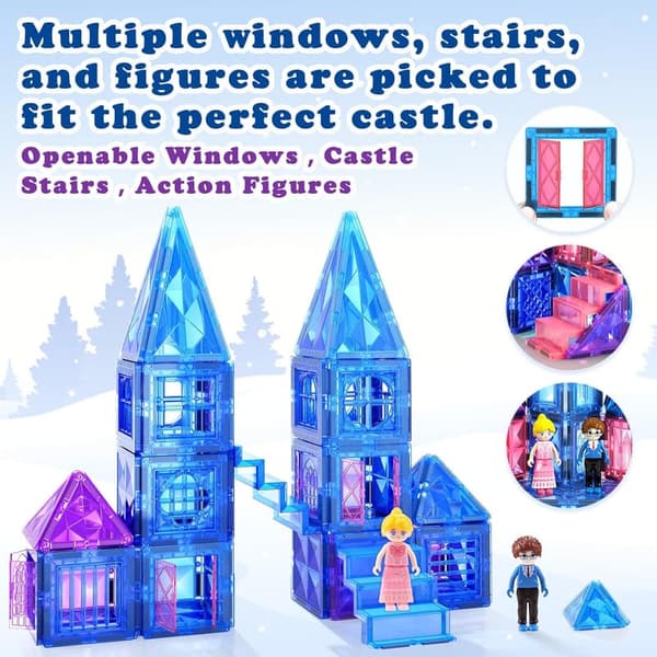 Princess Diamond Magnetic Building Blocks for Kids 3-8 Years