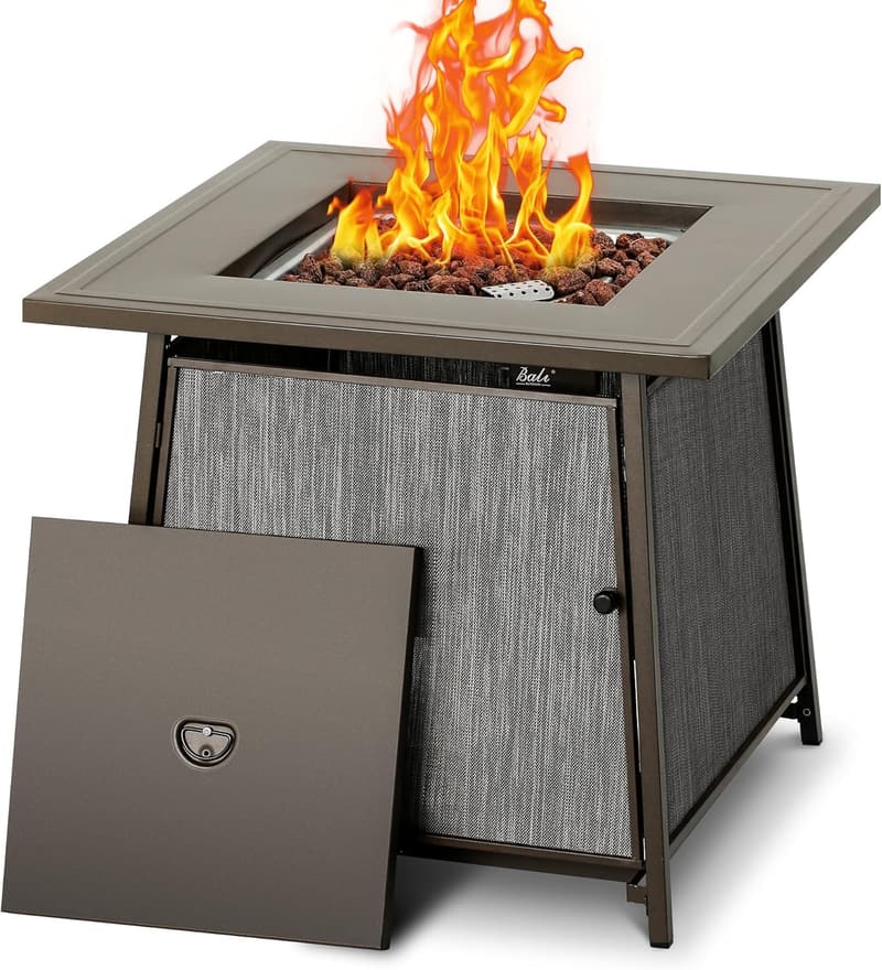 28-Inch Outdoor Propane Fire Pit Table - 50,000 BTU