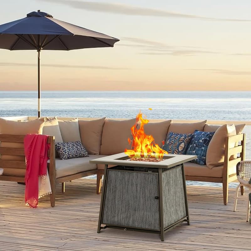 28-Inch Outdoor Propane Fire Pit Table - 50,000 BTU
