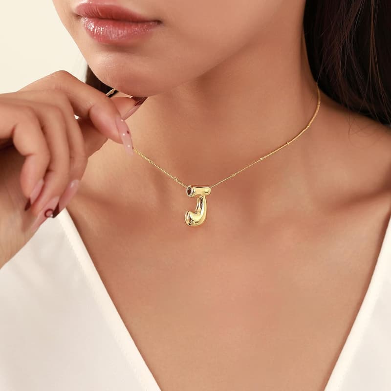 Personalized 14K Gold Plated Initial Necklace for Women