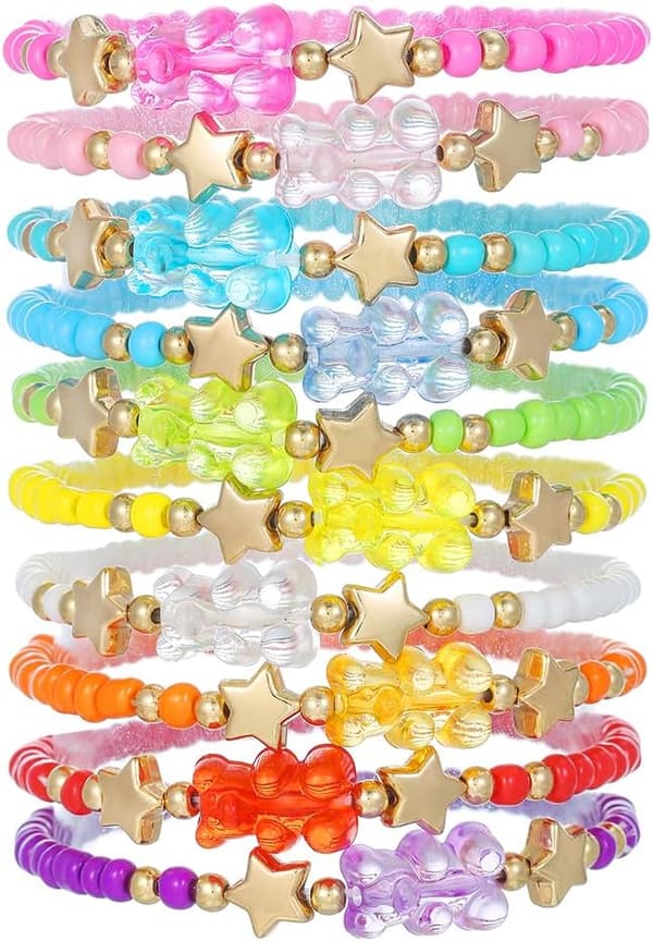 Boho Stackable Friendship Bracelets for Women - Colorful Heishi Beads