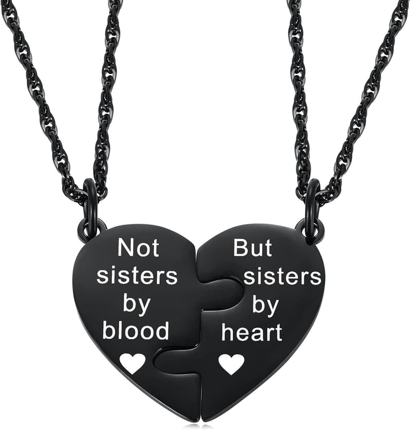 Best Friends Heart Necklace Set for Women