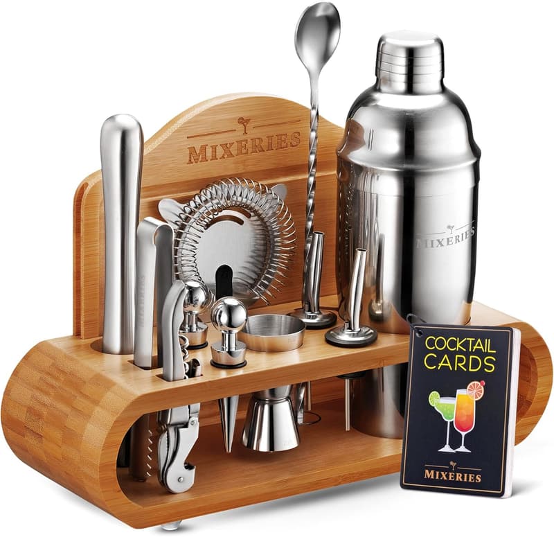 19-Piece Mixology Bartender Kit with Stand for Home Bar