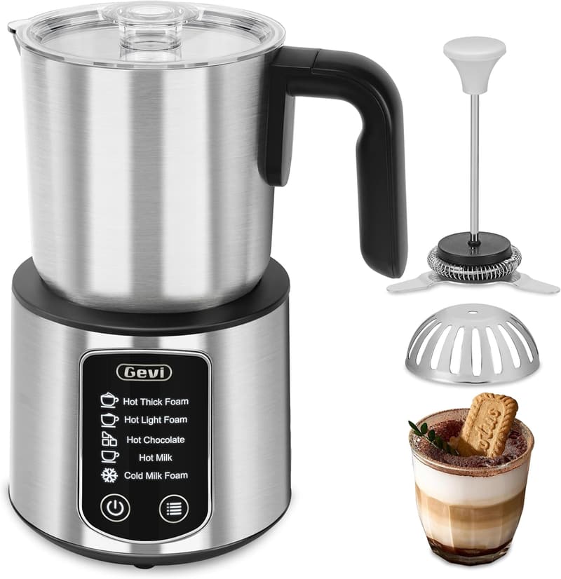 Stainless Steel Hot Chocolate Maker with 5-in-1 Milk Frother
