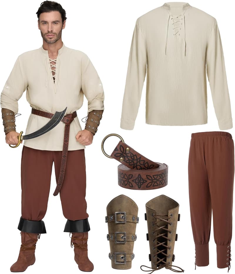 Halloween Men's Renaissance Pirate Costume Set