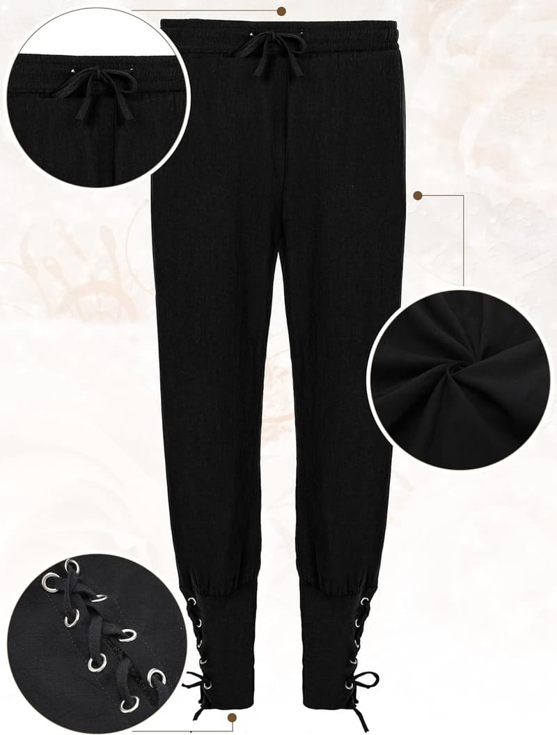 Men's Halloween Renaissance Costume Set with Vest, Pants, and Accessories
