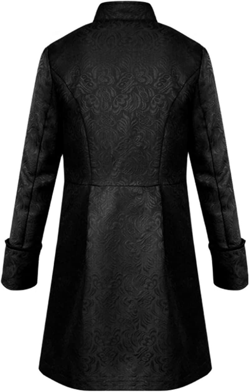 Vintage Steampunk Coat – Embroidered Gothic Costume for Men
