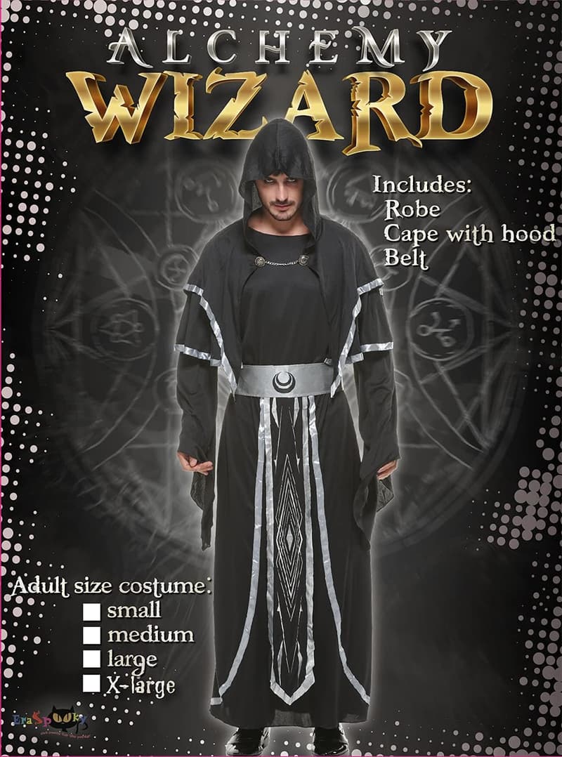 Medieval Warlock Robe Halloween Costume for Men
