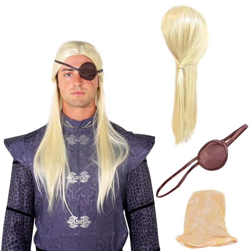 Dragon Rider Costume Set with Pre-Styled Wig and Eyepatch