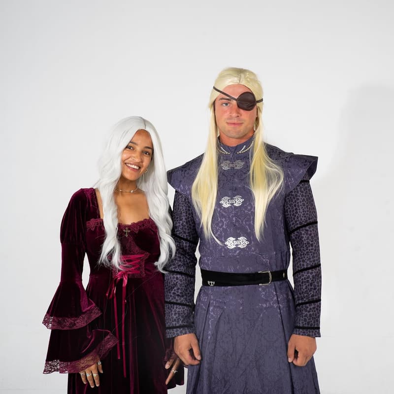 Dragon Rider Costume Set with Pre-Styled Wig and Eyepatch