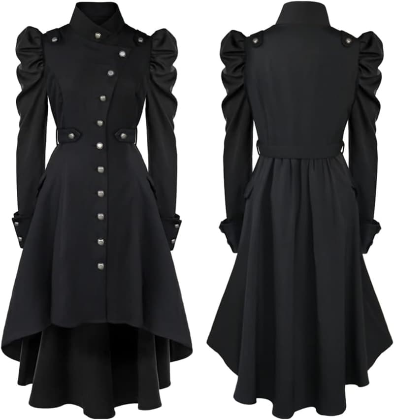 Victorian Gothic Long Trench Jacket for Halloween
