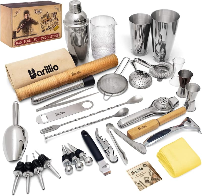 Pro Edition Stainless-Steel Cocktail Shaker Set - 32-Pc Mixology Kit