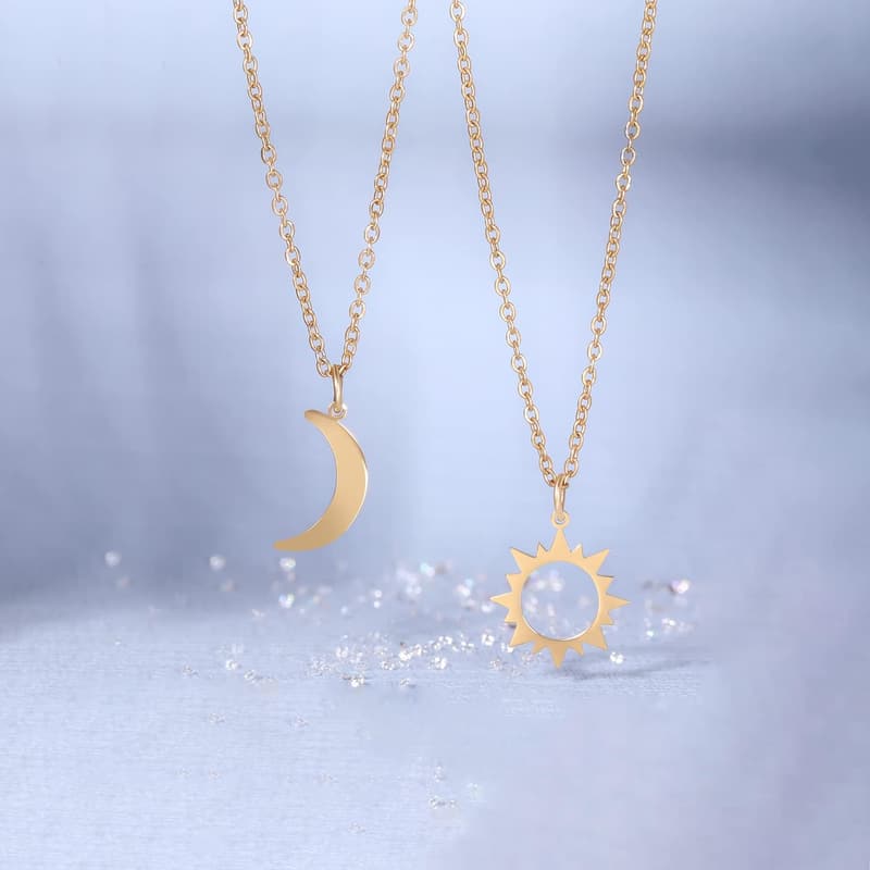 Sun and Moon Matching Necklaces for Sisters - Birthday Gifts