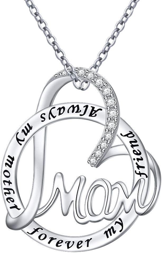 925 Sterling Silver Mother & Child Opal Heart Necklace