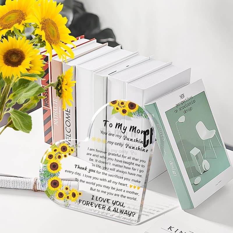 Mom Birthday Heart Plaque | 5.9-inch Acrylic Gift
