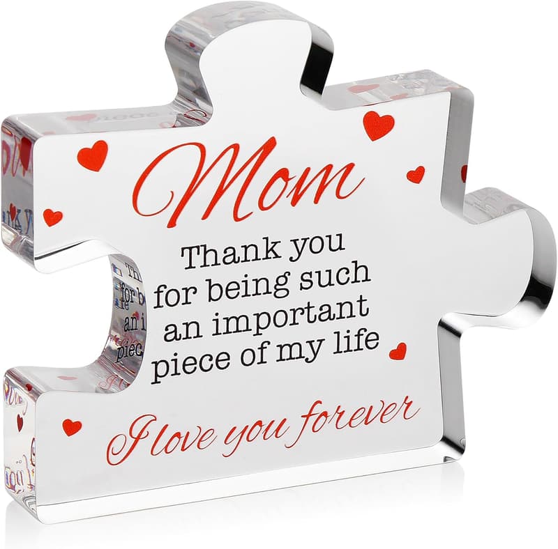 Heartwarming Birthday Gift - Engraved Acrylic Block Puzzle for Mom
