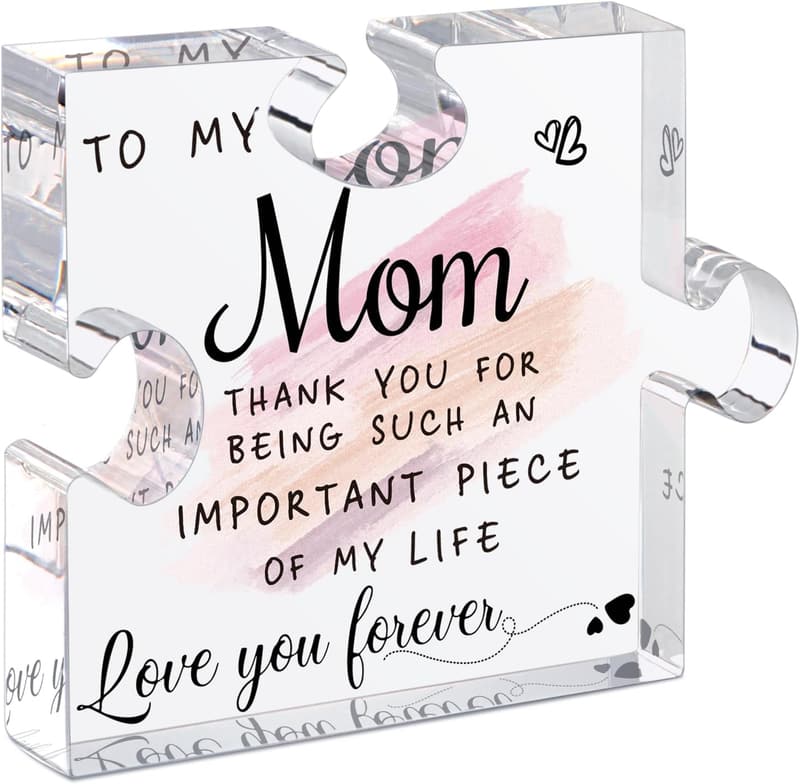 Mom Birthday Acrylic Puzzle Plaque - Unique Desk Decoration