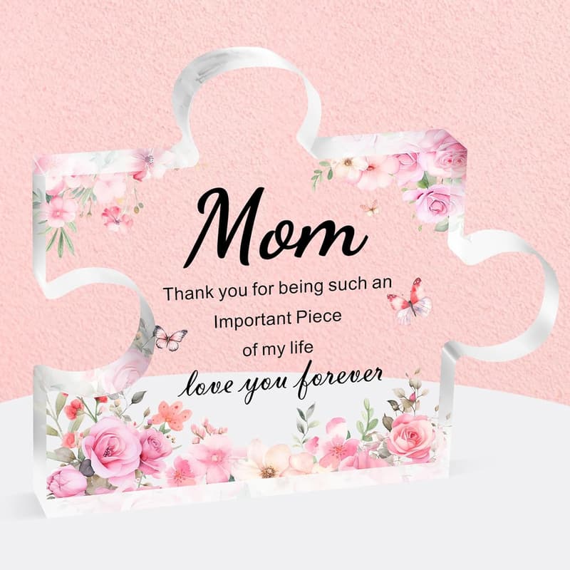 Mother's Day Acrylic Block Puzzle - Unique Gift for Mom