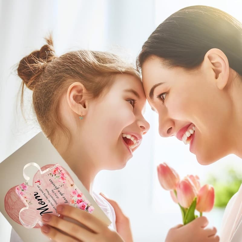 Mother's Day Acrylic Block Puzzle - Unique Gift for Mom