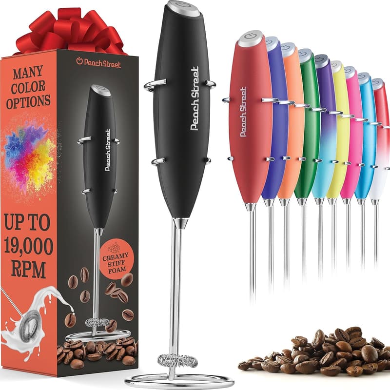 Battery Operated Stainless Steel Milk Frother for Coffee & Lattes