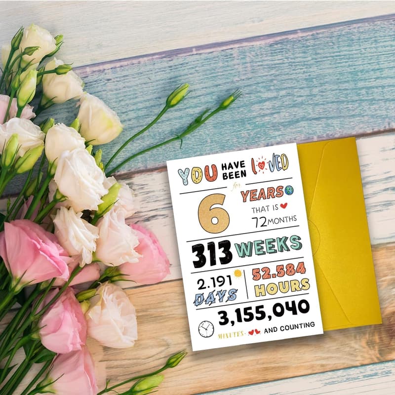 6th Birthday Card for Kids - Unique Gift from Parents