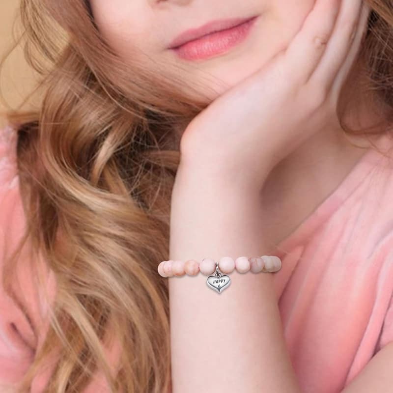 Birthday Beaded Bracelets for Girls Ages 1-11 - Adjustable Pearl