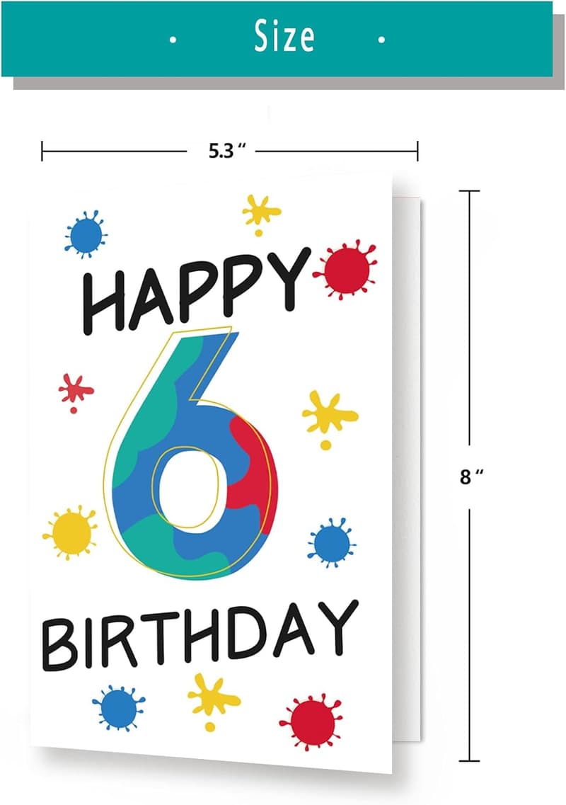 6th Birthday Card for Kids - Cute Gift from Mom & Dad