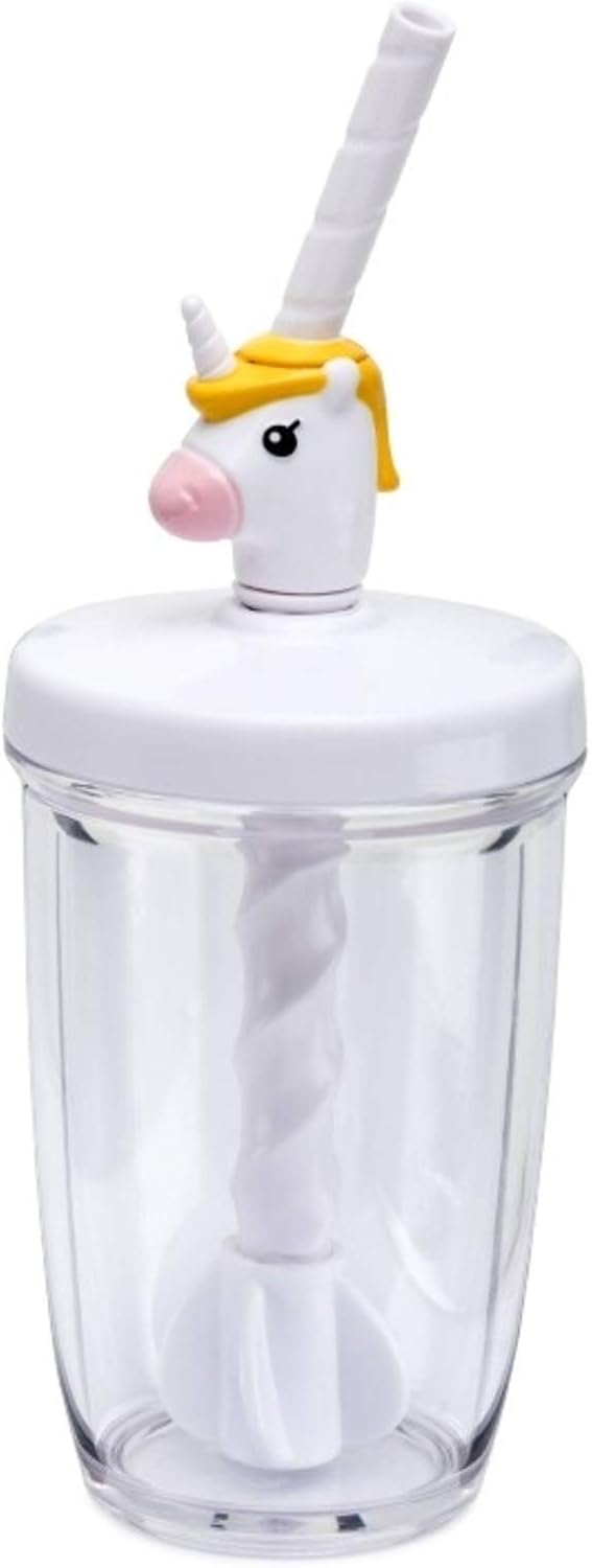 Unicorn Milk Cup with Lid and Straw, 10 oz Capacity