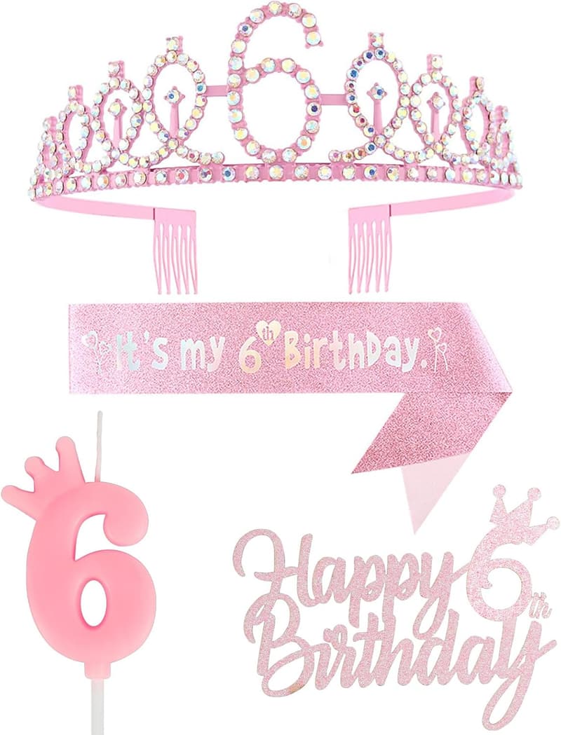 6th Birthday Party Supplies Set for Girls - Pink Decorations