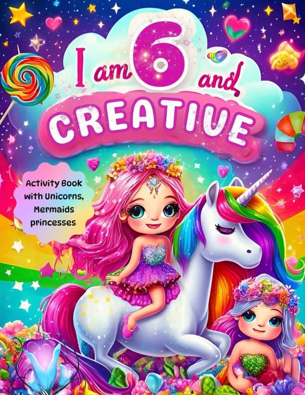 Activity Book for 6-Year-Old Girls: Unicorns & Mermaids